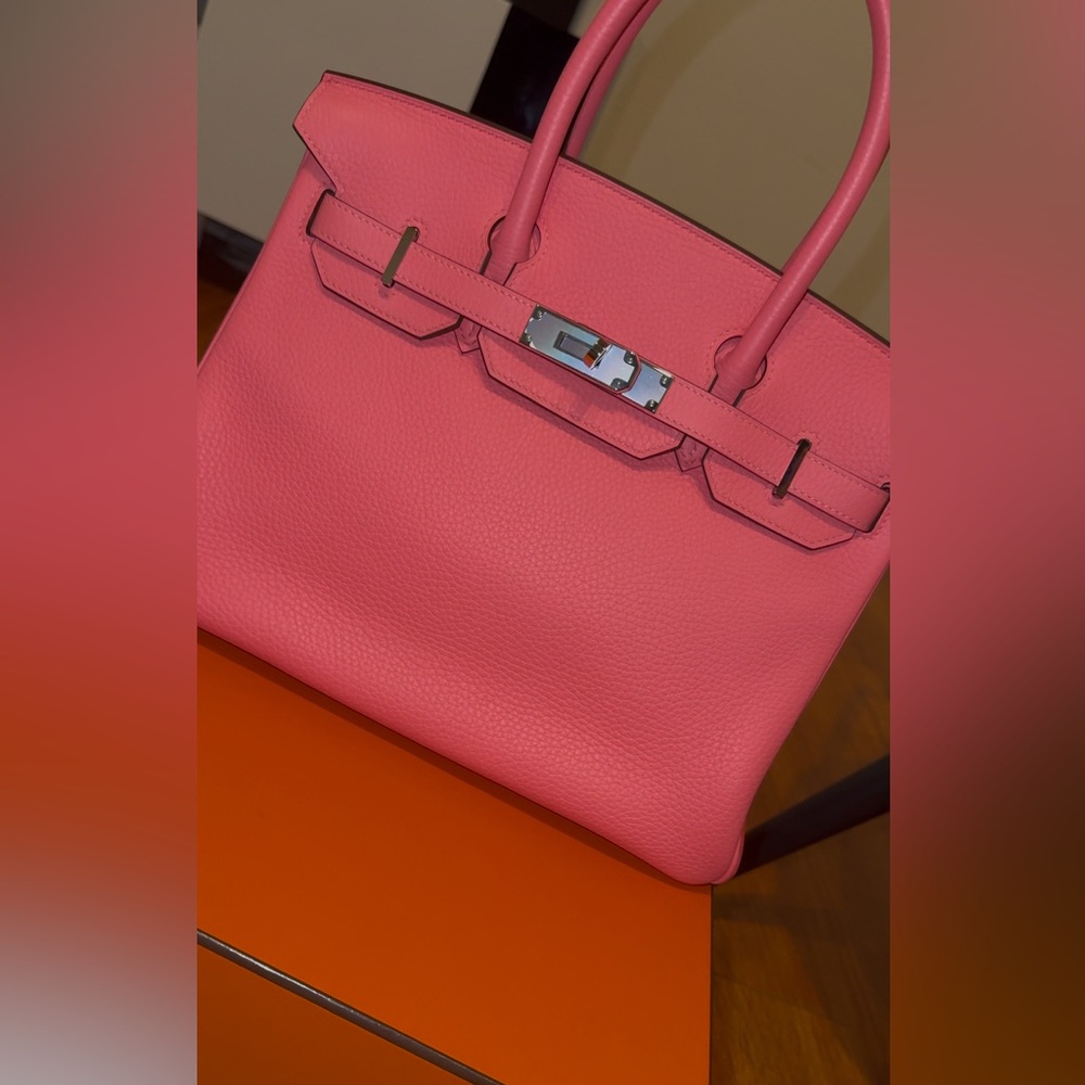 Hermes Birkin 30 Rose Azalee Clemence leather